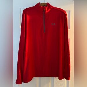 Under Armour Men's Tech Bright Red 1/4 Zip Performance Top- Med